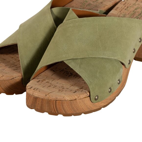 Kork-Ease Women's Tatum Leather 2-3/4" Heel Slide Sunflower Platform Sandals 10M - Picture 10 of 13